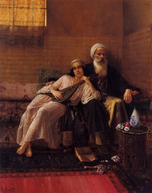 Arab woman with musical instrument